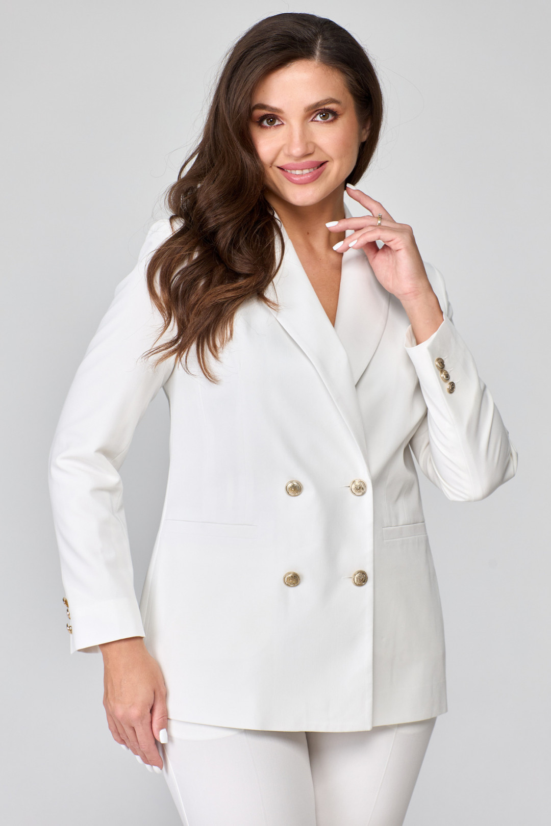 Костюм БелЭльСтиль 724+595 бело-молочный - фото 4